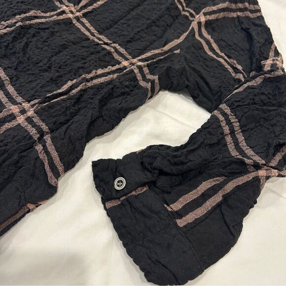 Jane + Delancey Women's Black Plaid Long Sleeve V-neck Tunic Size XL - Picture 5 of 9